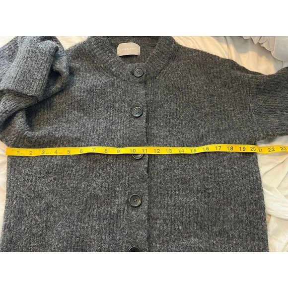 Everlane Alpaca Blend Knit Charcoal Gray Button Down Cardigan Size Large - Picture 12 of 14